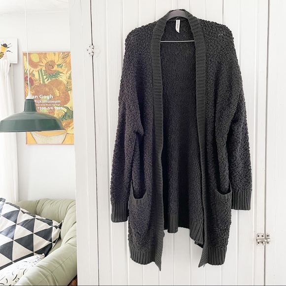Zenana Outfitters Sweaters - Dark Green Chunky Cardigan